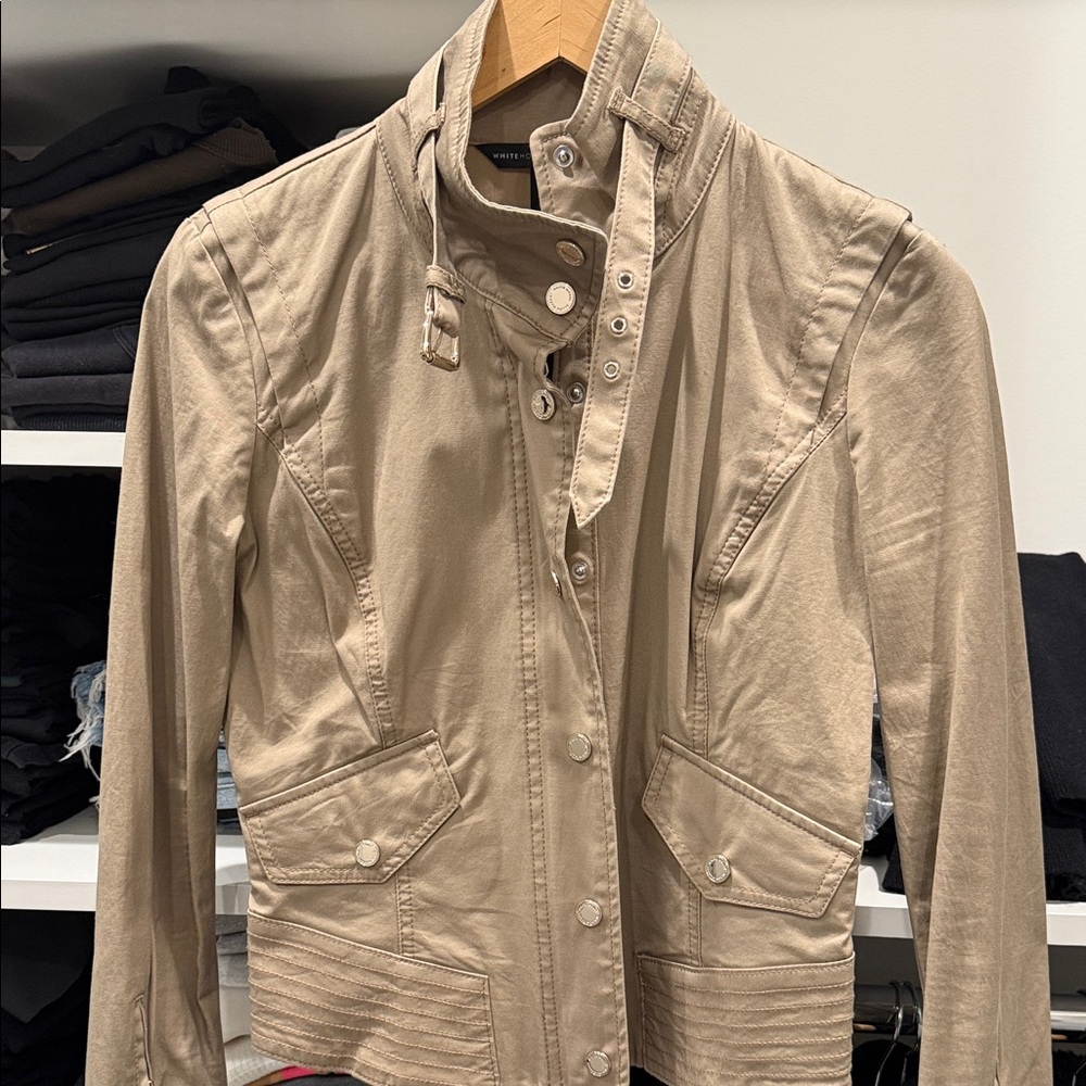 White House Black Market Beige Utility Jacket